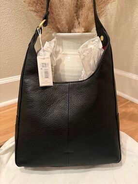 NWT Hammitt Tim Medium - Soft Leather Shoulder Bag - Black/Brushed Gold